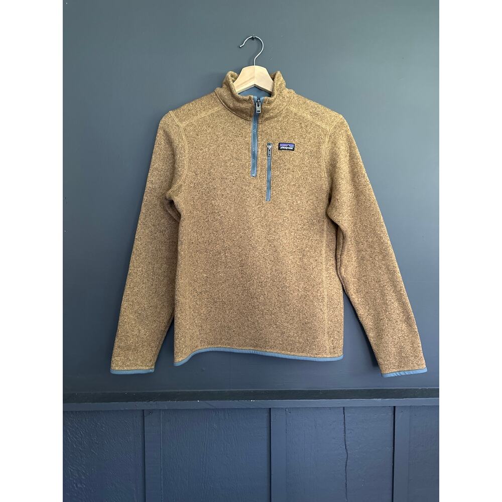 Patagonia Better Sweater 1/4 Zip Warm Brown Tan Kids Youth Size XXL